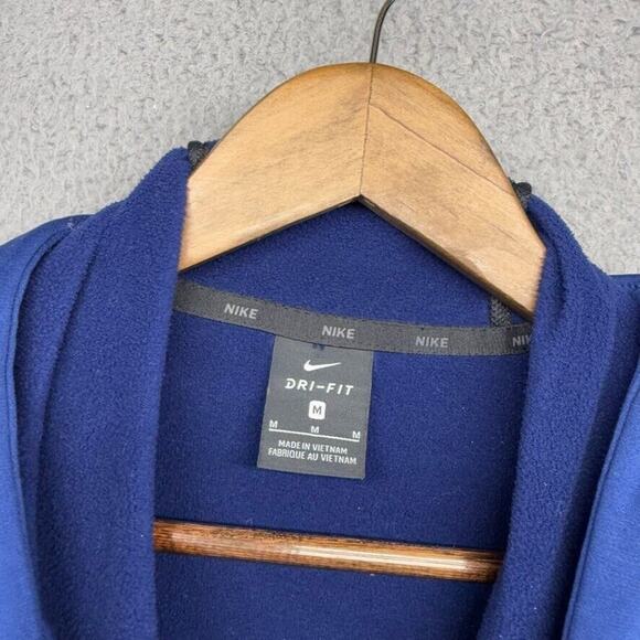 Nike Sweatshirt Men's Medium Blue Hoodie Pullover Dri Fit Center Swoosh Jumper - Picture 6 of 9